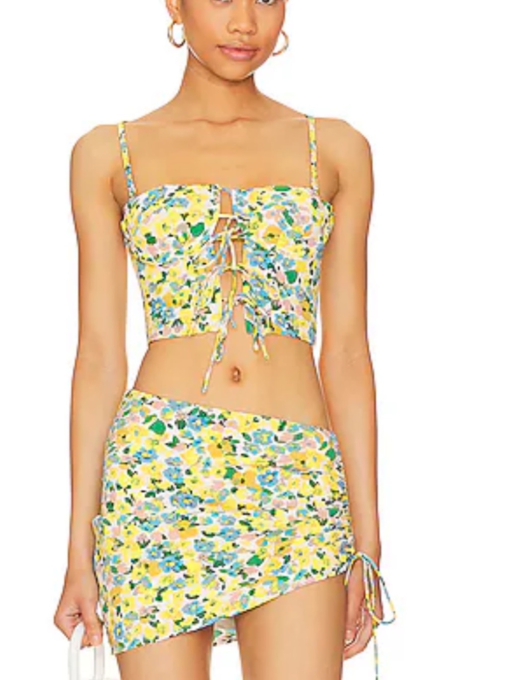 Revolve Kayla Floral Corset Top & Mini Skirt Set